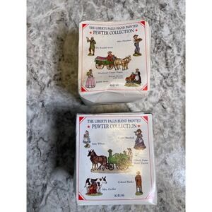 Liberty Falls Hand Painted Pewter Collection AH195 AH196 Figurines Set of 2 1999